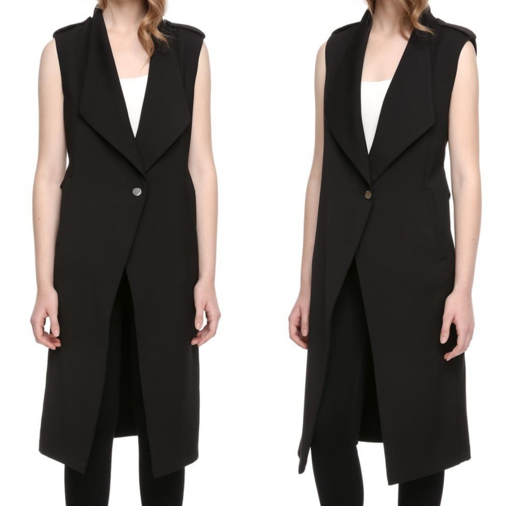 Soia & Kyo Black Sleeveless Coat